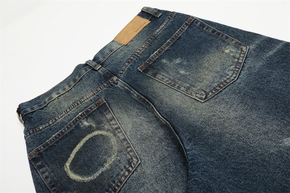 Vintage Men's washed straight punk ink-splashed distressed jeans Size US 32 / EU 48 - 5 Thumbnail