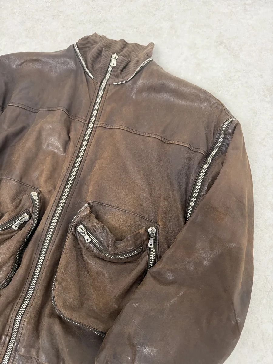 Dolce & Gabbana AW2003 Dolce & Gabbana Goatskin Detachable Sleeves Cargo Leather Bomber Jacket Size US M / EU 48-50 / 2 - 5 Thumbnail