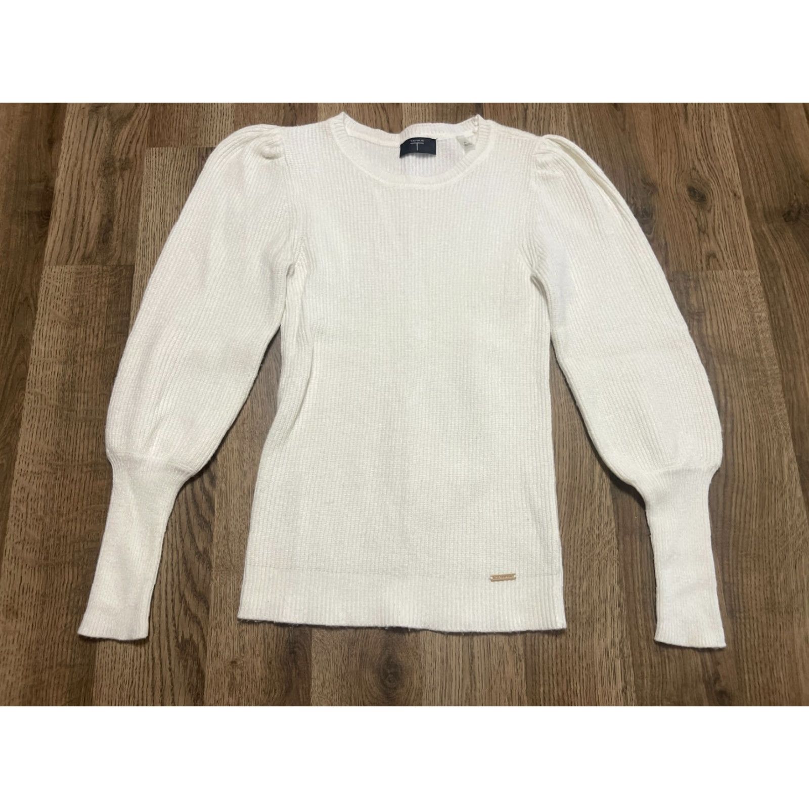 Vintage Tahari Shirt Women's XS White Blouson Long Sleeve Round Neck Pullover Casual Size XS / US 0-2 / IT 36-38 - 2 Thumbnail