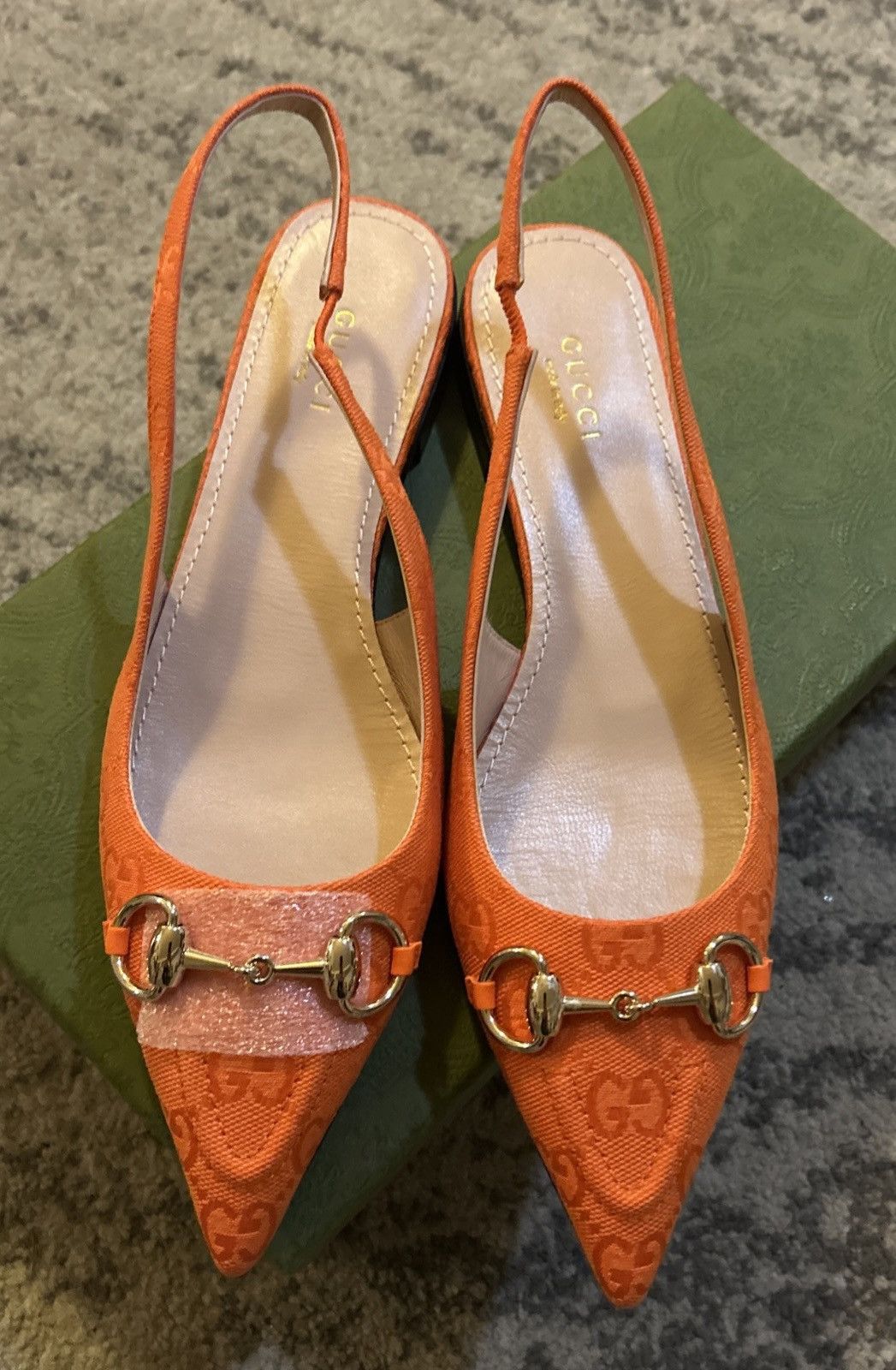 Gucci Gucci Horsebit GG Print Fabric Upper 1.5cm Flats Orange Size US 7.5 / IT 37.5 - 3 Thumbnail
