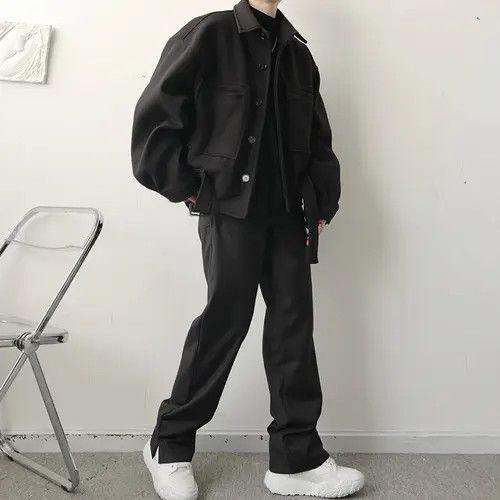 Black Flared Ankle Zip Pants