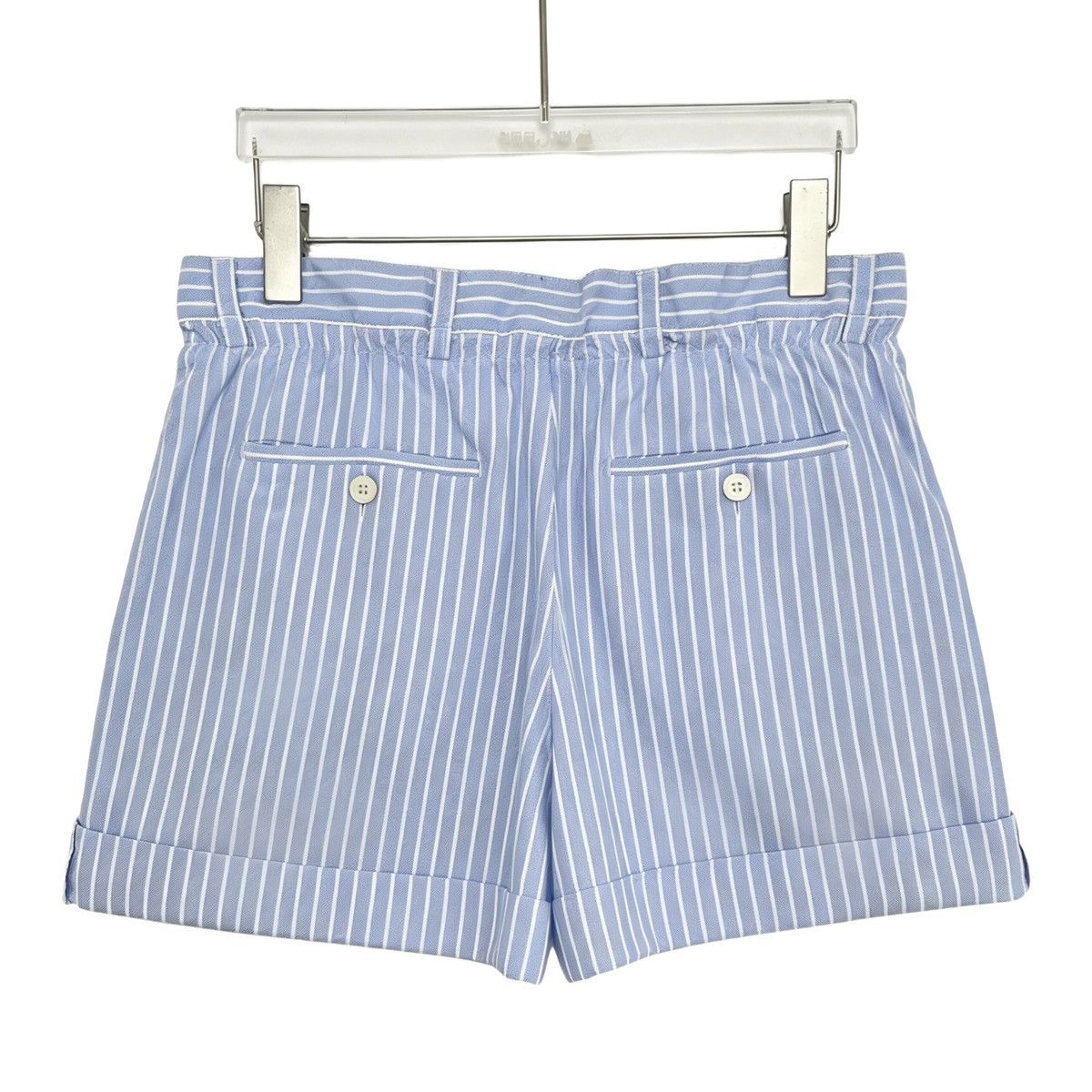 Miu Miu Miu Miu Striped Embroidered Logo Elastic Waist Shorts K26WX Size 28" / US 6 / IT 42 - 2 Thumbnail