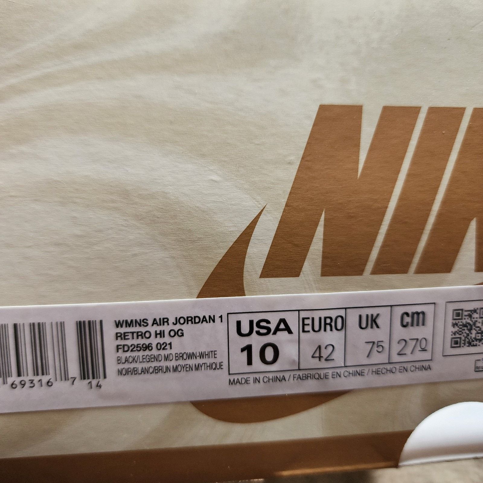 Jordan Brand Wmns Air Jordan 1 Retro OG High Latte Brand New Sz 10 Size US 10 / IT 40 - 9 Thumbnail