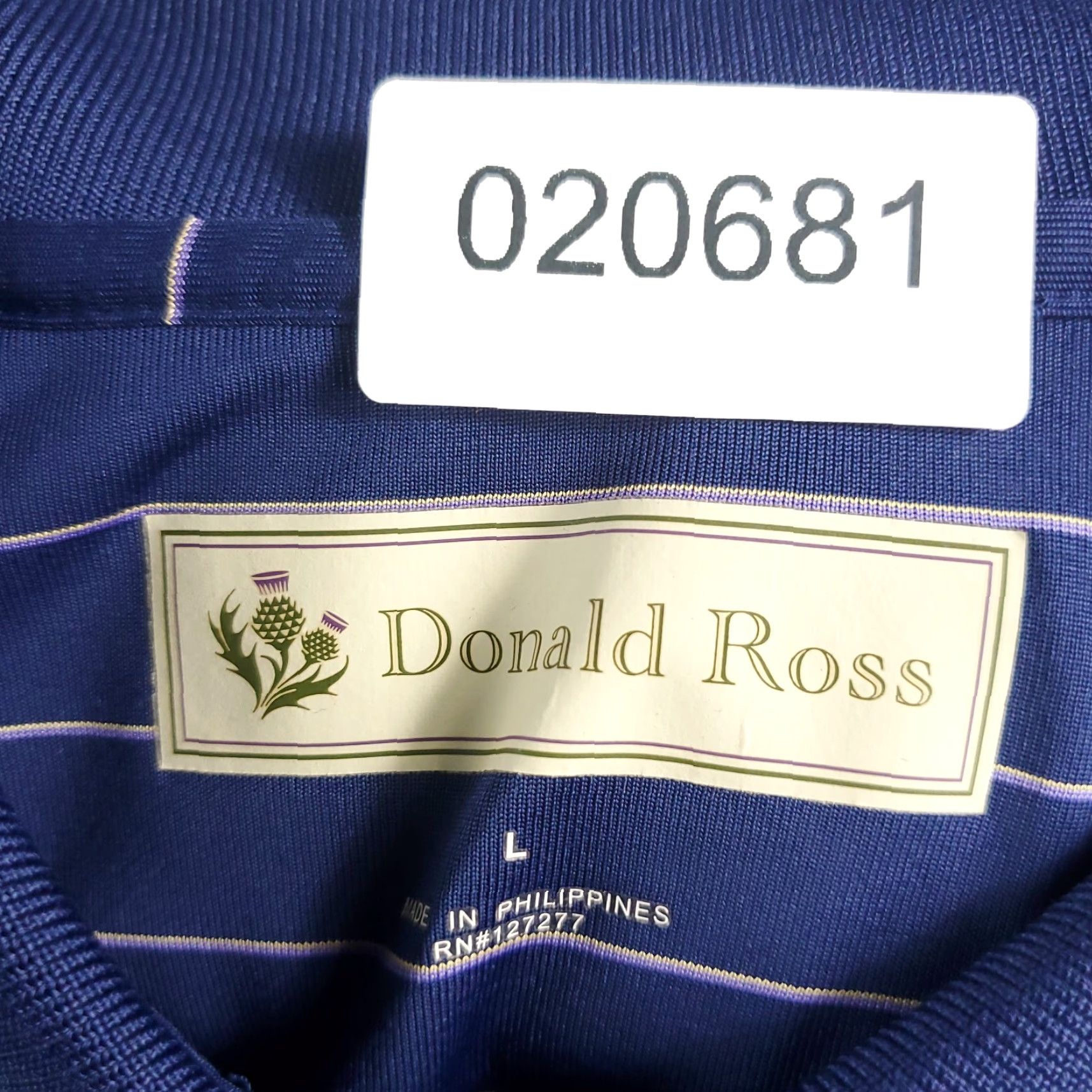 Vintage Donald Ross Polo Shirt Mens Large Blue Striped Link School Casual Short Sleeve Size US L / EU 52-54 / 3 - 8 Thumbnail