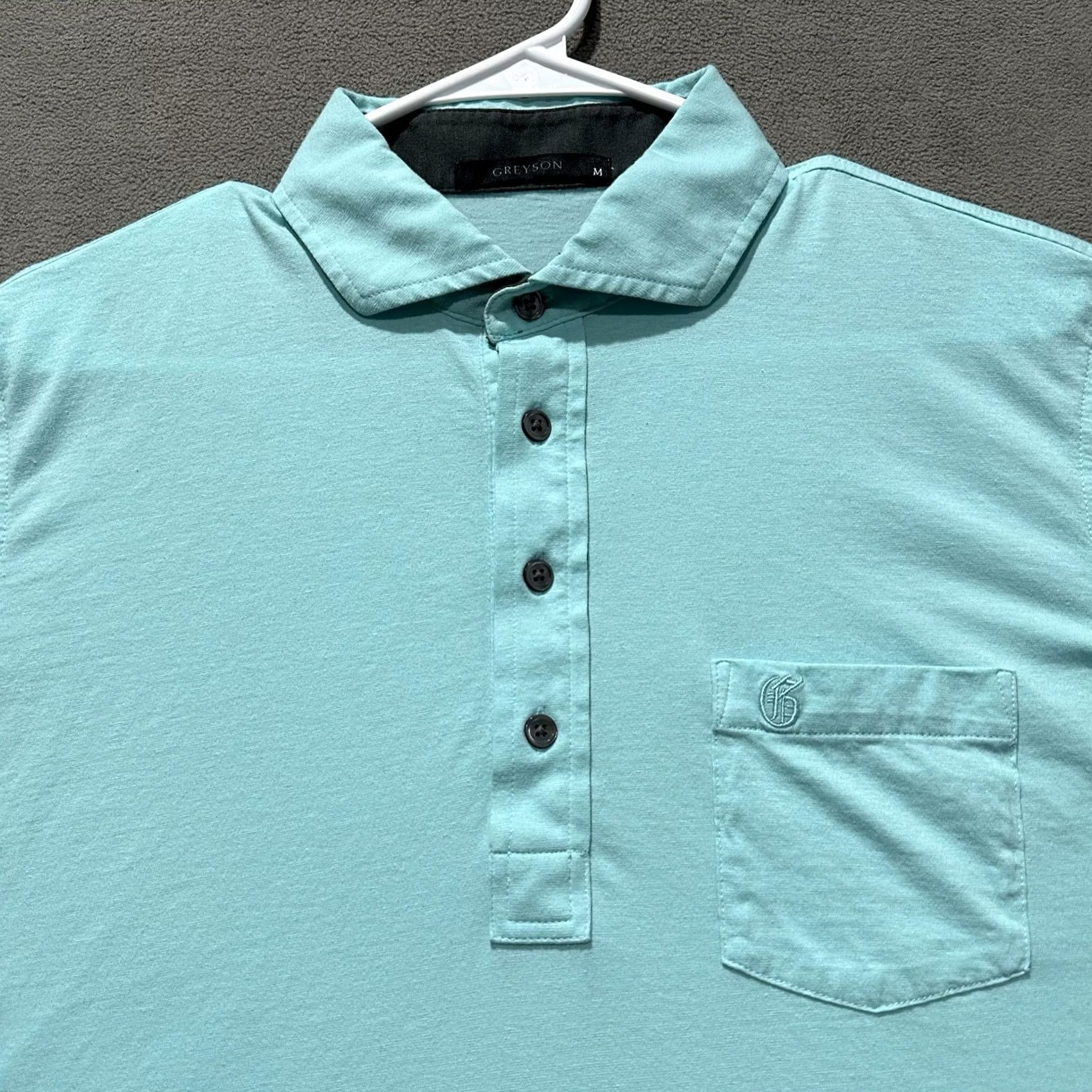 Vintage Greyson Golf Polo Shirt Mens Medium Cattail Green/Teal Performance Spirit GUC Size US M / EU 48-50 / 2 - 3 Thumbnail
