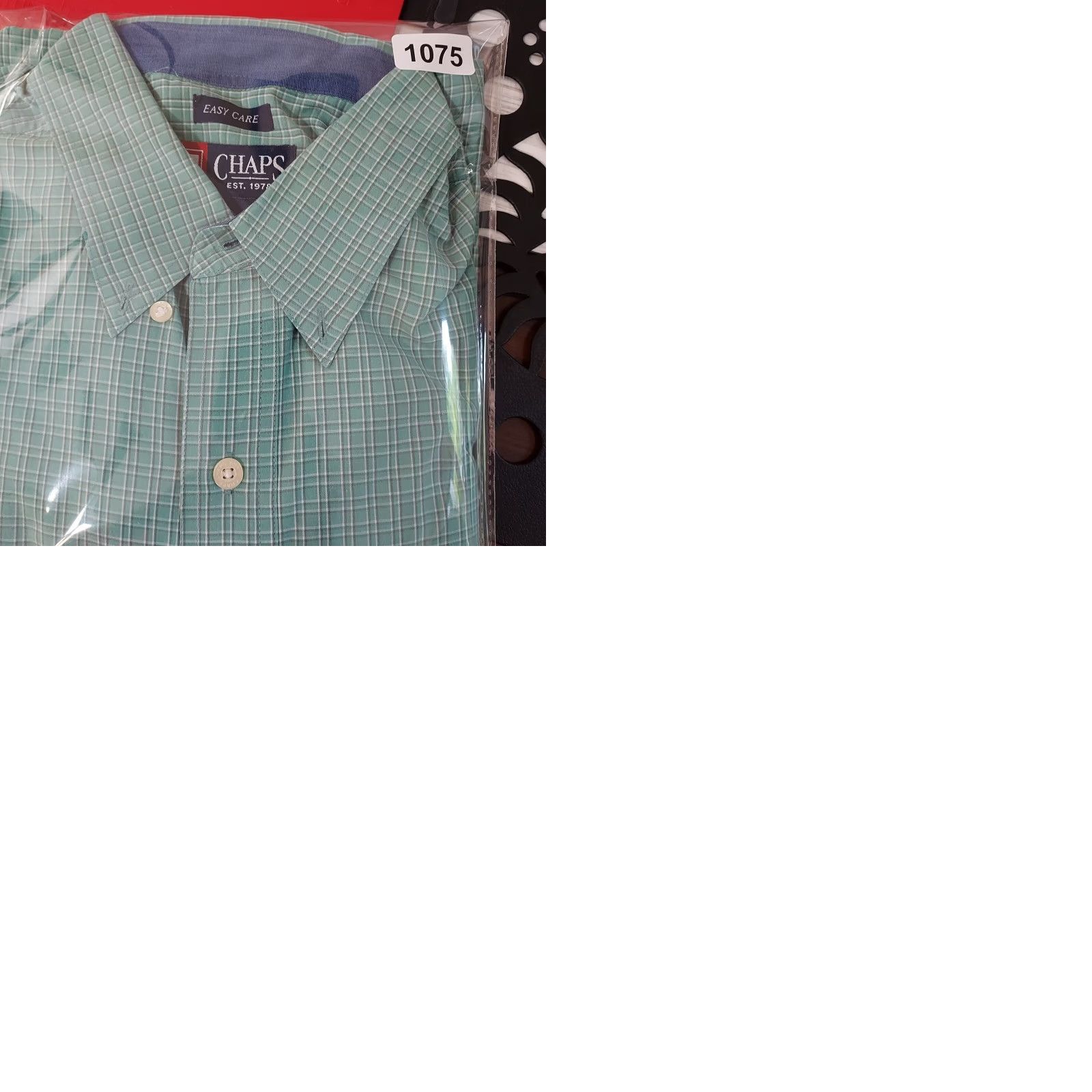 Chaps Chaps Shirt Mens Button-Up L Green Tattersall Check Easy Care Lounge Casual Fashion Mens Size US L / EU 52-54 / 3 - 9 Thumbnail