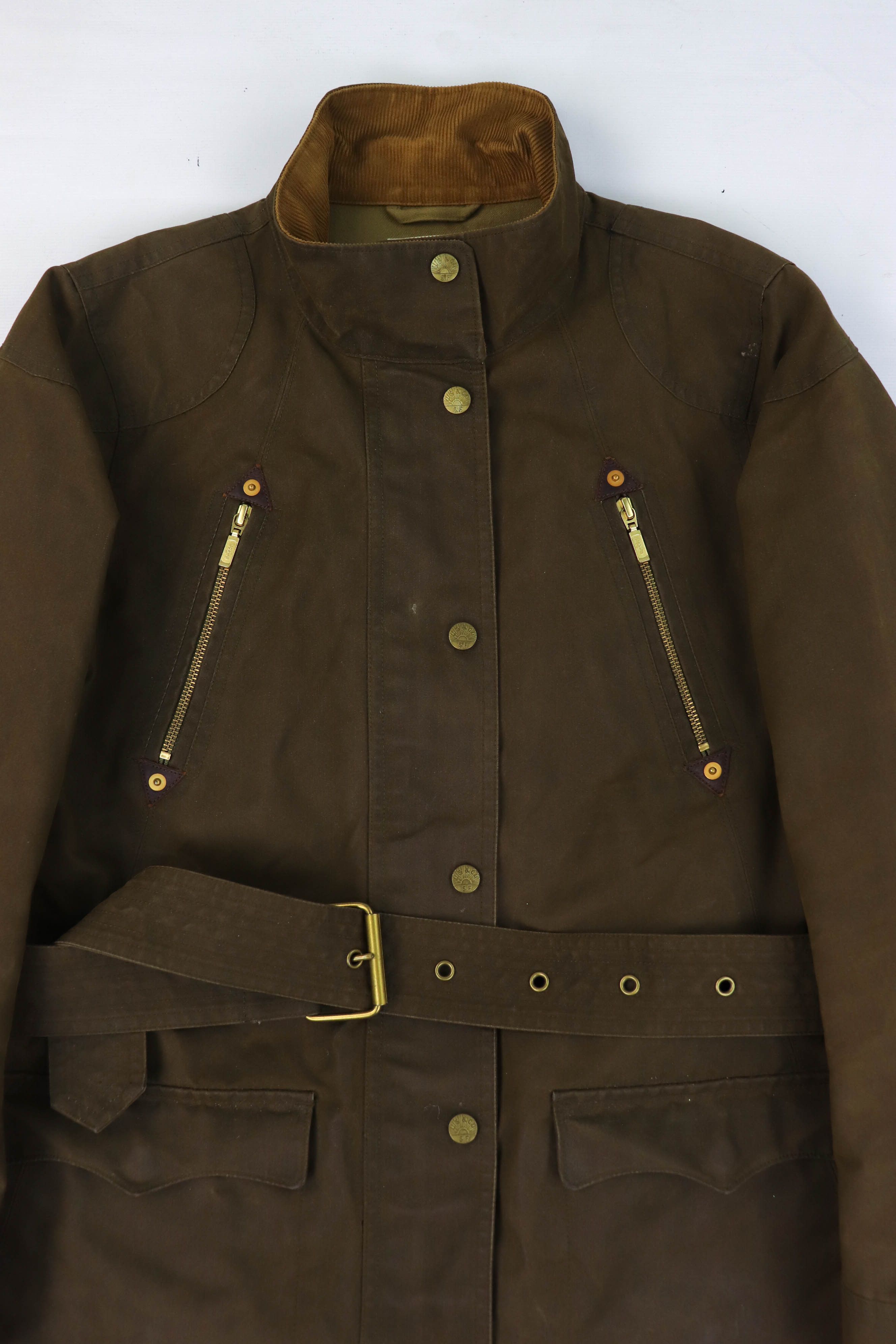 Levi's Women's Levi's Olive Green Waxed Belted Jacket Size M / US 6-8 / IT 42-44 - 3 Thumbnail
