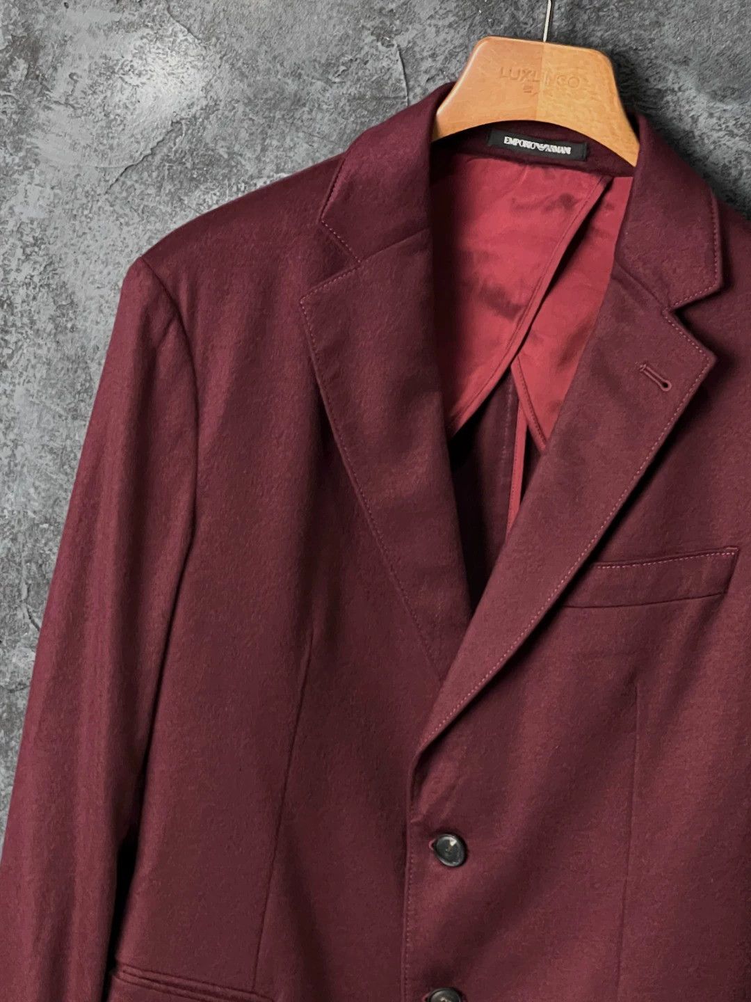 Other Armani Deep Red Cashmere Blazer Size 44S - 5 Thumbnail