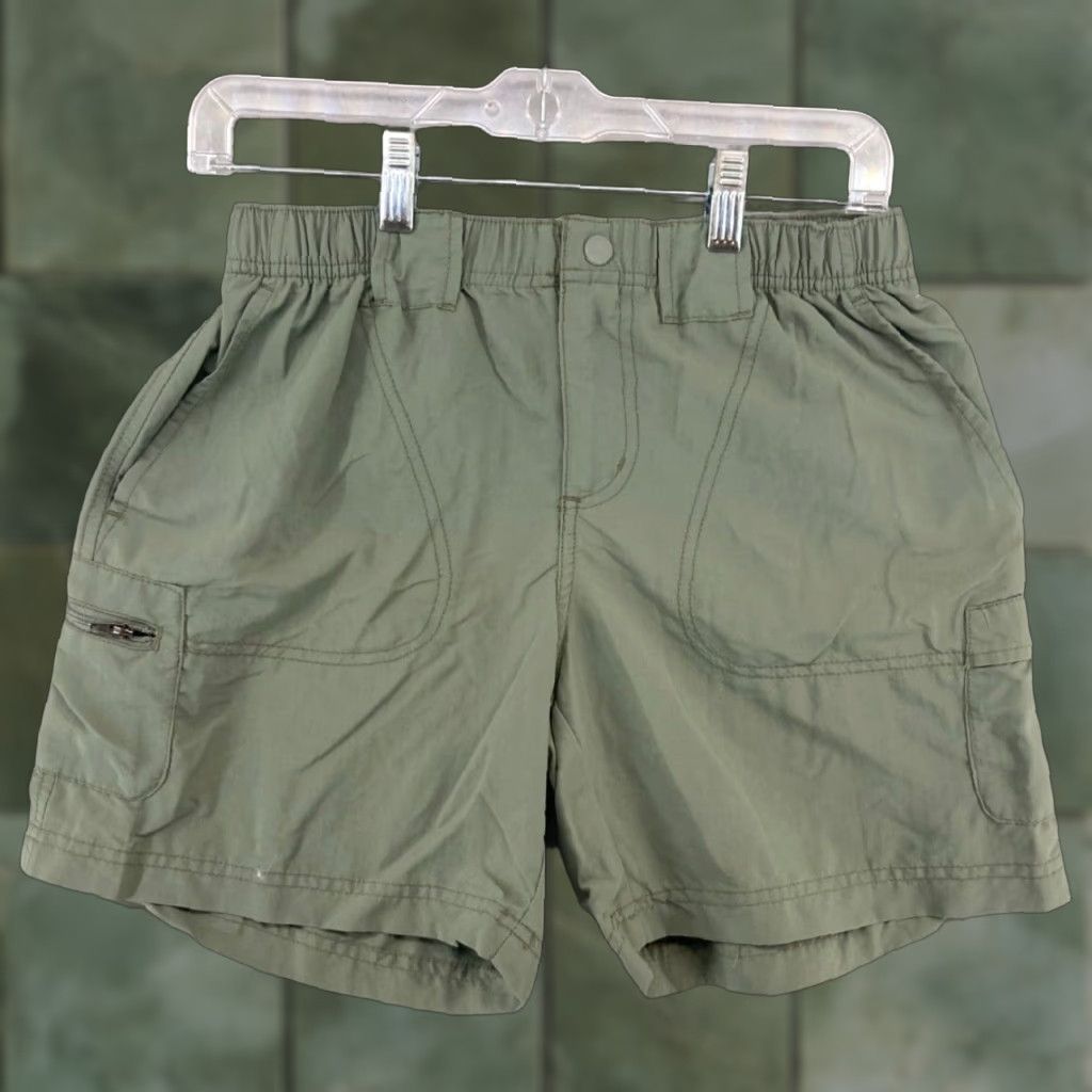 Vintage Columbia Women's Cargo Shorts XS Green Outdoor Hiking Activewear Casual Travel Nylon Elastic Waist Pockets Size 26" / US 2 / IT 38 - 1 Thumbnail