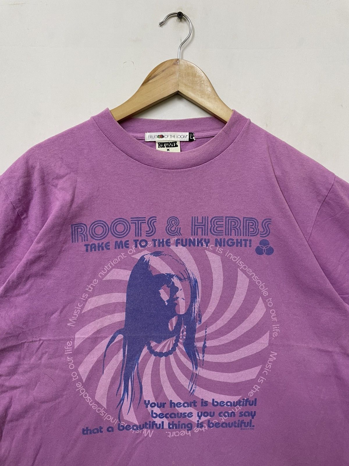 Fruit Of The Loom Vintage y2k Fox Glove x One way Record Roots & Herbs Size US L / EU 52-54 / 3 - 2 Thumbnail