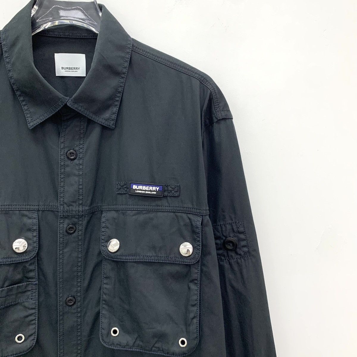 Burberry Burberry Black Pocket Design Cotton Long Sleeve Shirt K26WX Size US M / EU 48-50 / 2 - 3 Thumbnail