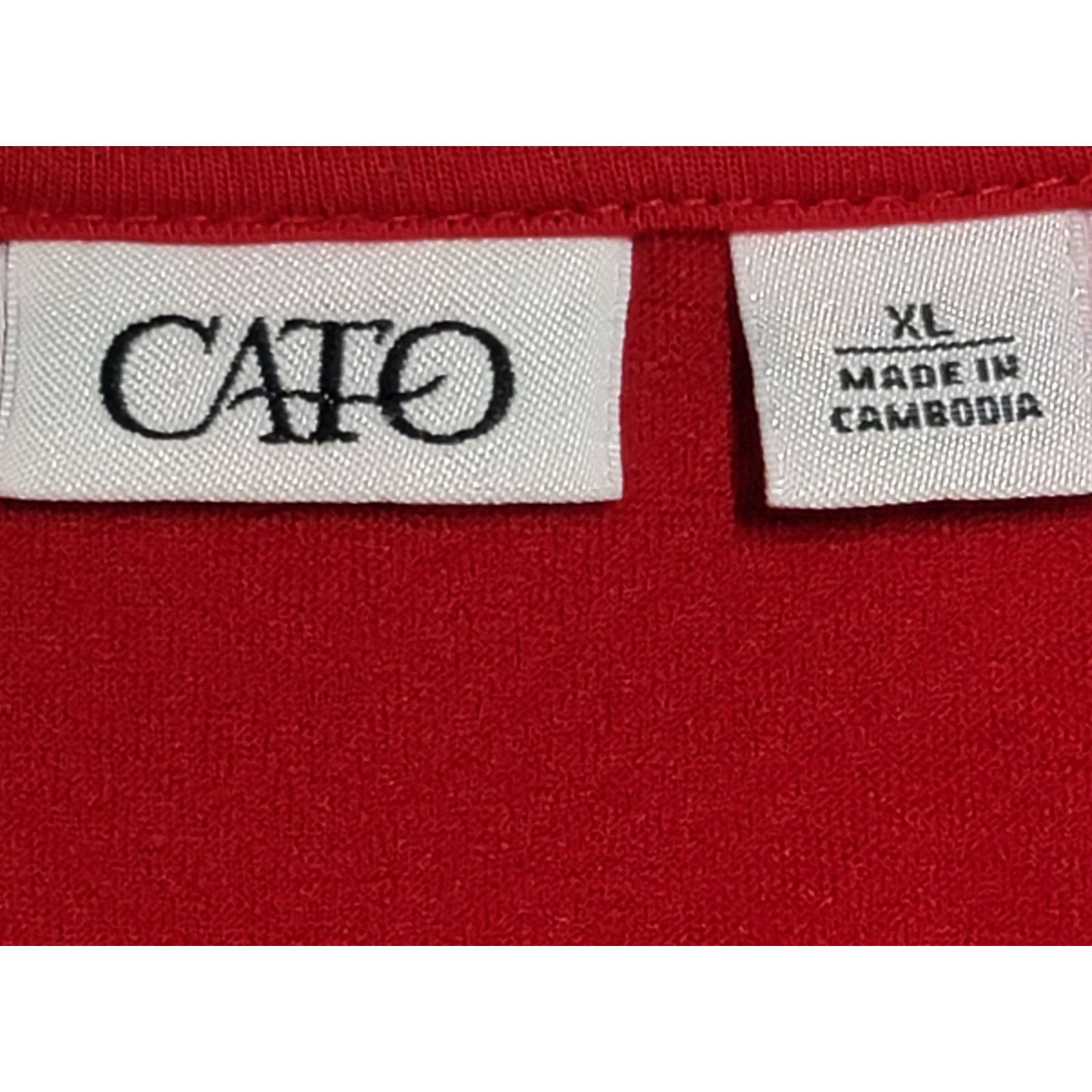 Other Cato Red Chevron Print Raised Textured Top XL Lightweight Size XL / US 12-14 / IT 48-50 - 4 Thumbnail
