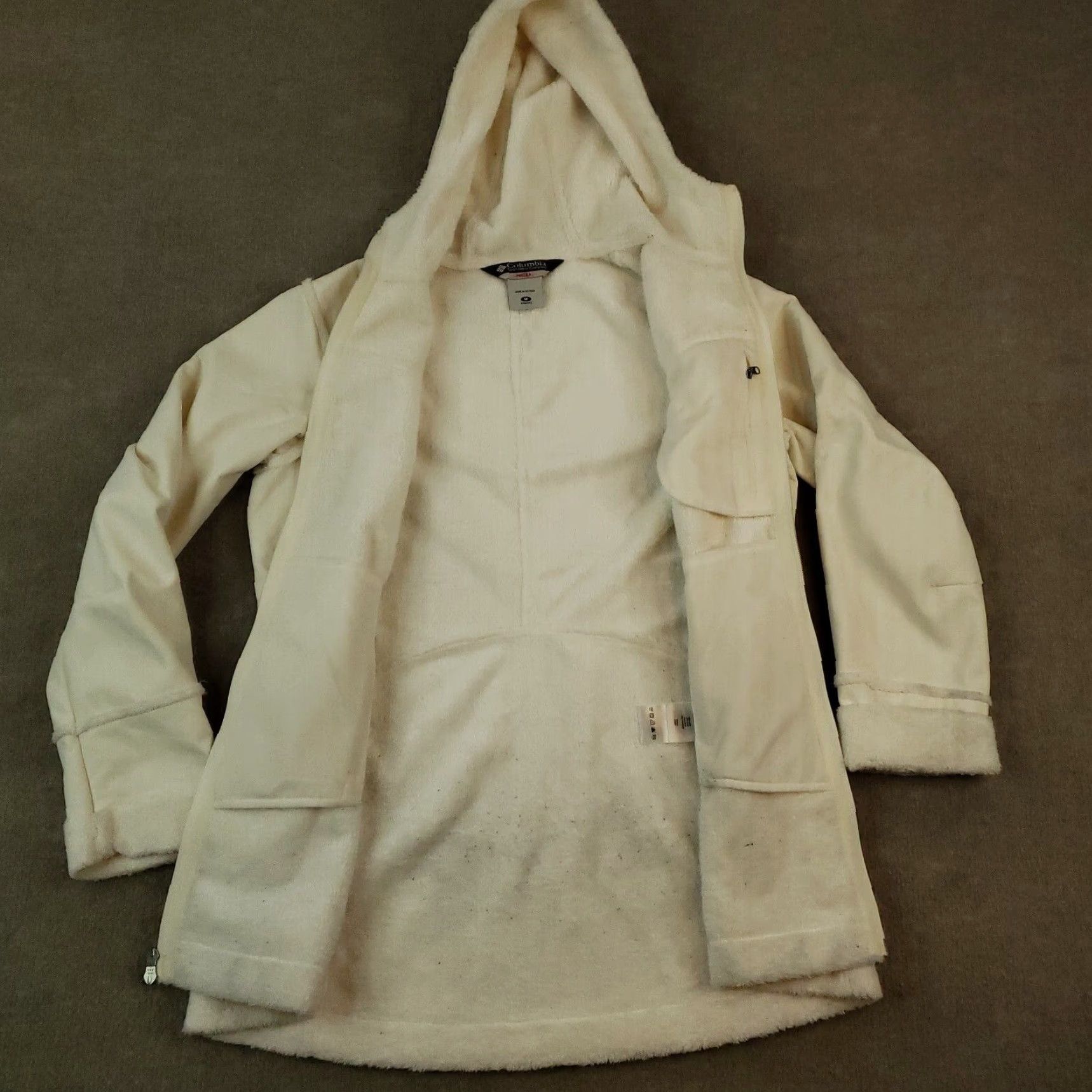 Vintage Columbia Jacket Womens M White Nylon Fleece Hooded Zip Up Casual Size M / US 6-8 / IT 42-44 - 5 Thumbnail