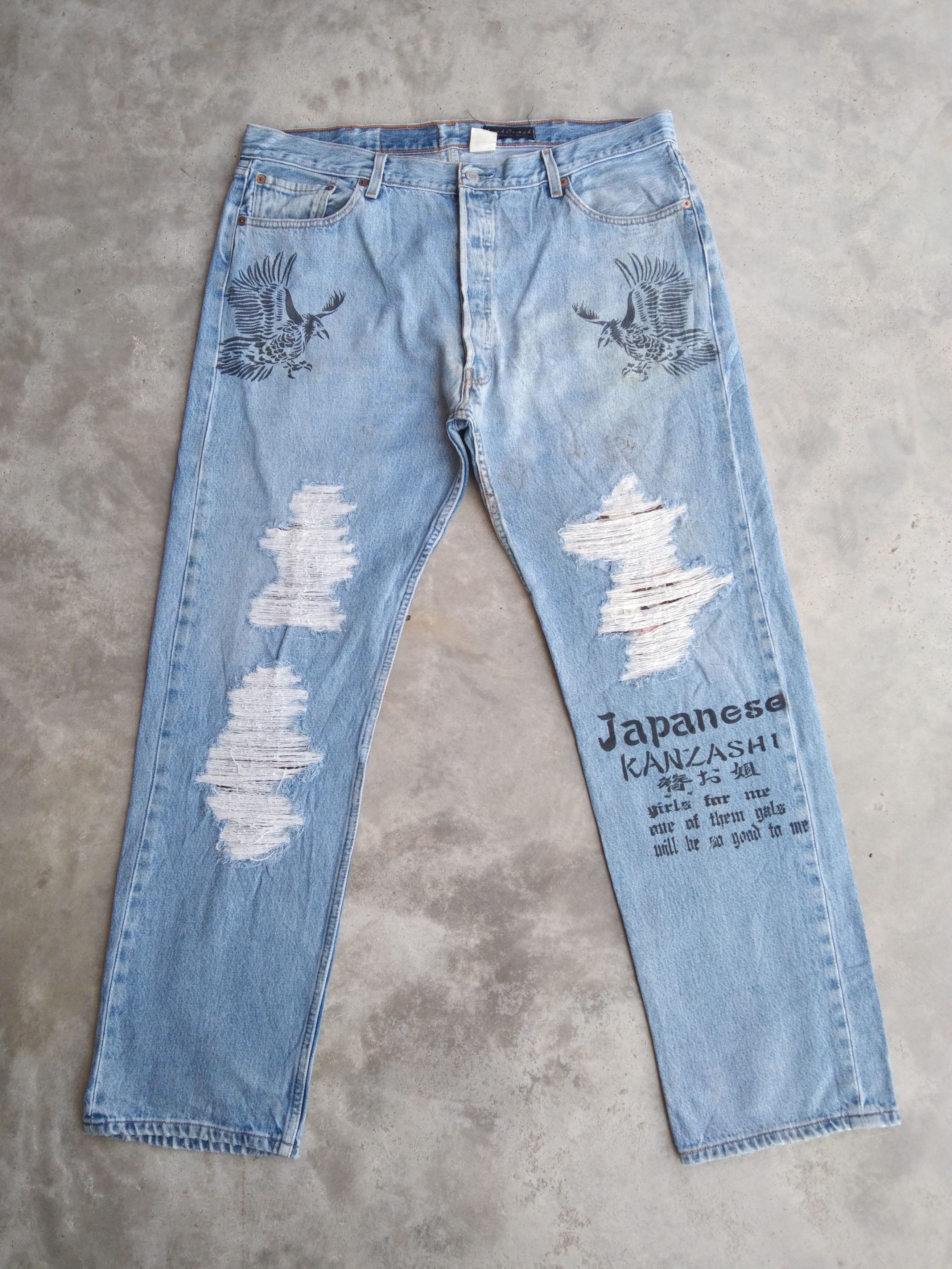 Levi's Vintage Levi's 501 x Anch Crash 90s Y2k Jeans 38x32 Size US 38 / EU 54 - 5 Thumbnail