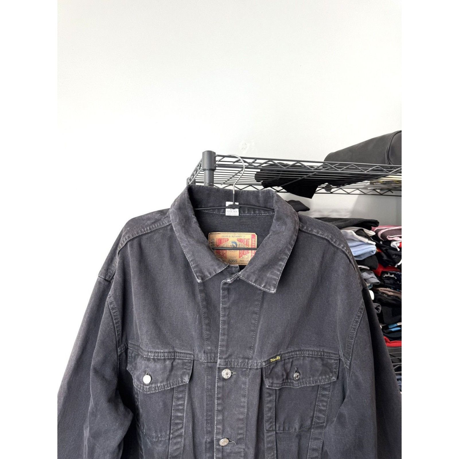 Diesel 💥Rare! Vintage Diesel Denim Jacket Archive Leather Patch Size US XXL / EU 58 / 5 - 5 Thumbnail