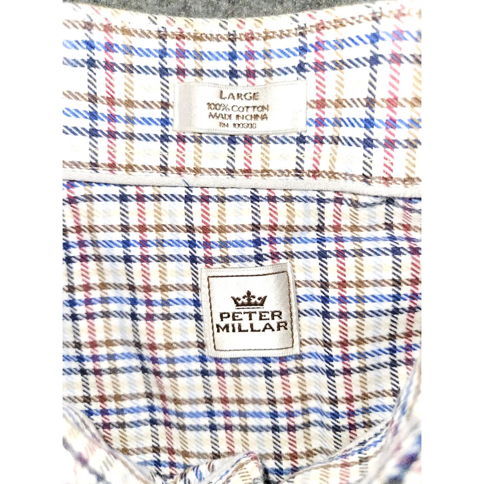 Peter Millar Peter Millar Button-Up Shirt Men's Large Long Sleeve Glen Plaid Retro Workwear Size US L / EU 52-54 / 3 - 2 Thumbnail