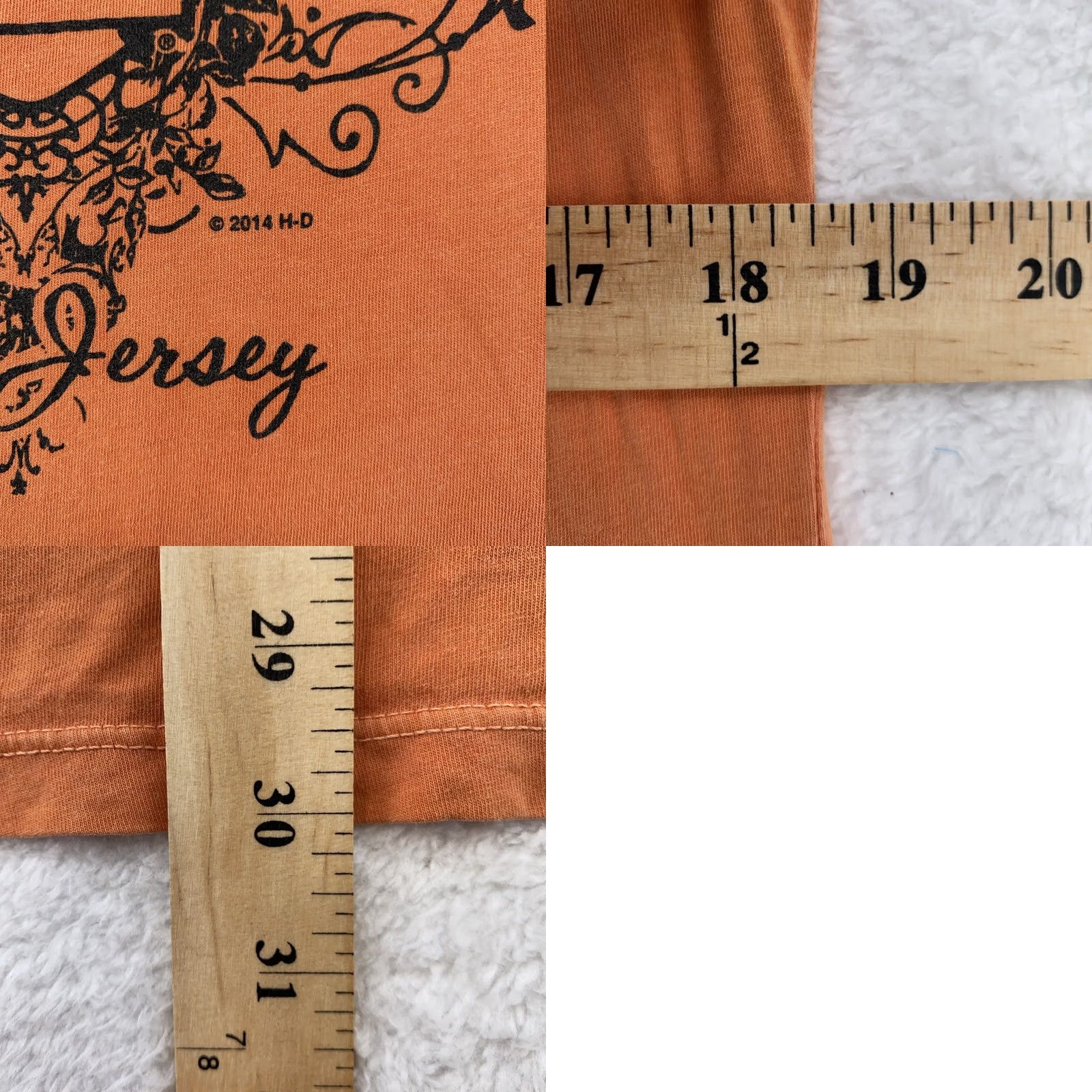 Harley Davidson Harley-Davidson Shirt S/M Women Orange T-Shirt Short Sleeve Scoop Neck Motorcycle Biker Classic Patriotic 100% Cotton Size S / US 4 / IT 40 - 8 Thumbnail