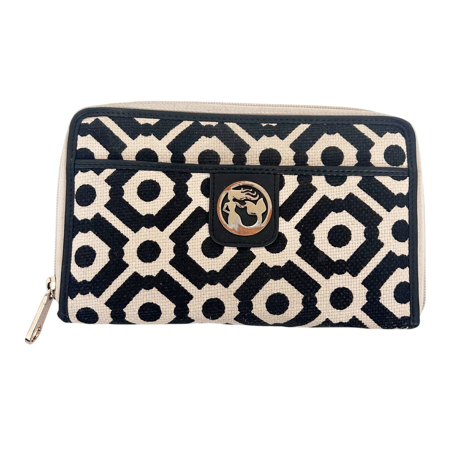 Other Spartina 449 Black Cream Printed Linen Leather Wallet Size ONE SIZE - 1 Thumbnail