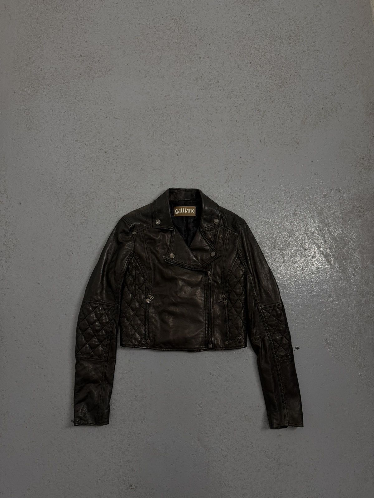 John Galliano John Galliano Biker Leather Cropped Jacket Size US XS / EU 42 / 0 - 2 Thumbnail