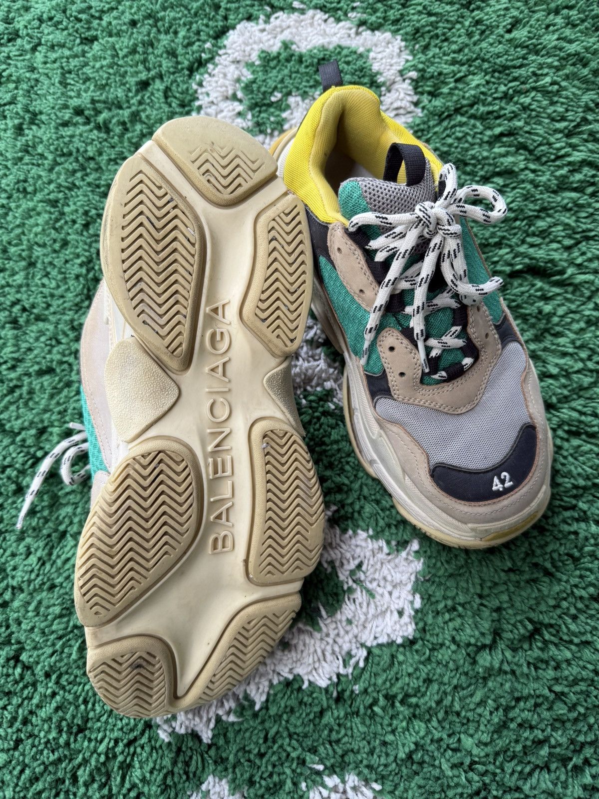 Balenciaga Balenciaga 2018 Triple S2018 Green & Yellow Size US 9 / EU 42 - 4 Thumbnail