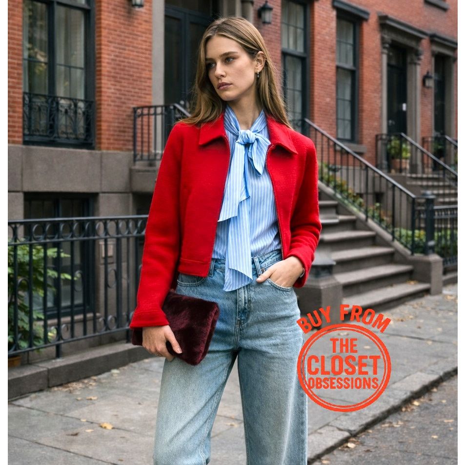 Zara ZARA Red Wool-Blend Cropped Jacket NWT Size M / US 6-8 / IT 42-44 - 6 Thumbnail