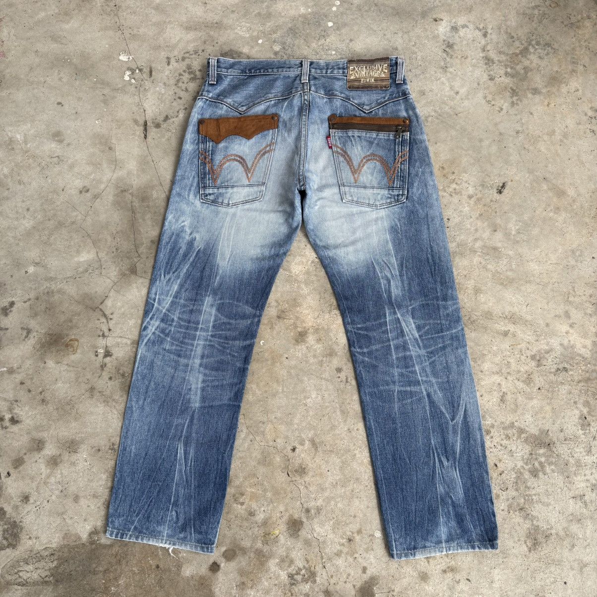 Edwin W36x30 Vintage Edwin Faded Storm Mud Wash Denim Jean Size US 36 / EU 52 - 8 Thumbnail