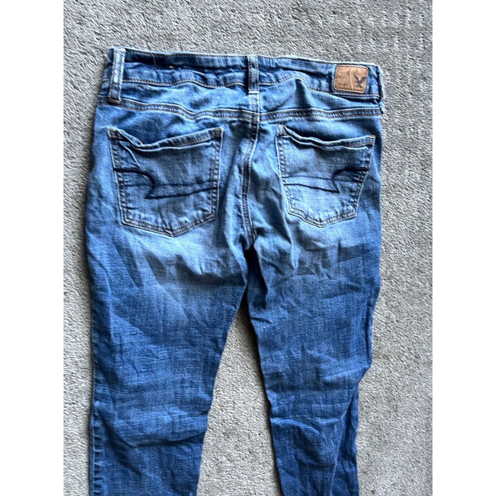 American Eagle Outfitters AMERICAN EAGLE Super Stretch Jegging Pants Women Size 6 Blue Distressed Denim Size 28" / US 6 / IT 42 - 2 Thumbnail