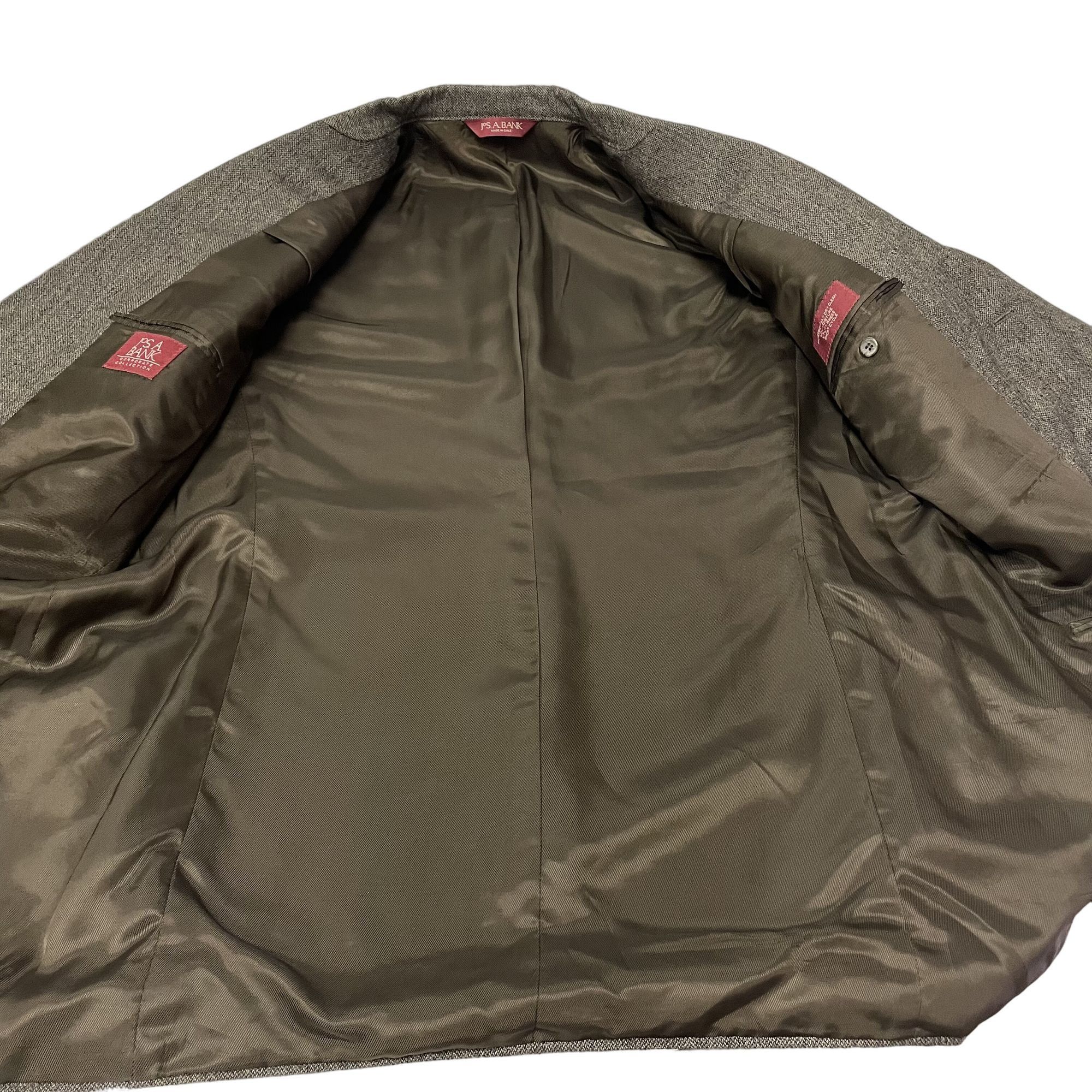 Jos. A. Bank Jos A Bank Sport Coat 3 BTN Jacket Brown Gray WOOL Jacket Size 44L - 4 Thumbnail
