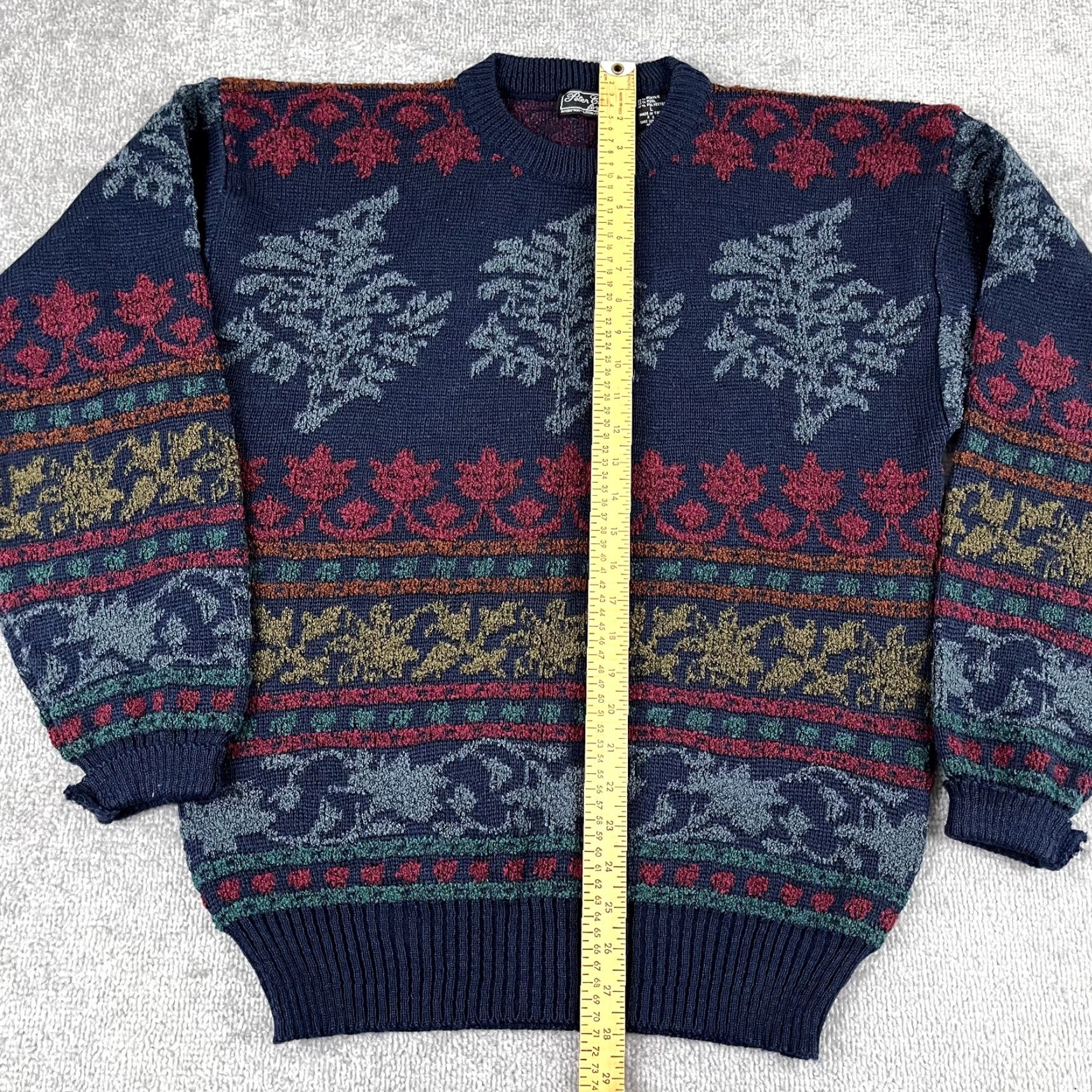 Vintage VINTAGE PETER ENGLAND Sweater Mens Large Wool Blend Knit Crew Grandpa Retro Jumper 90s Size US L / EU 52-54 / 3 - 3 Thumbnail