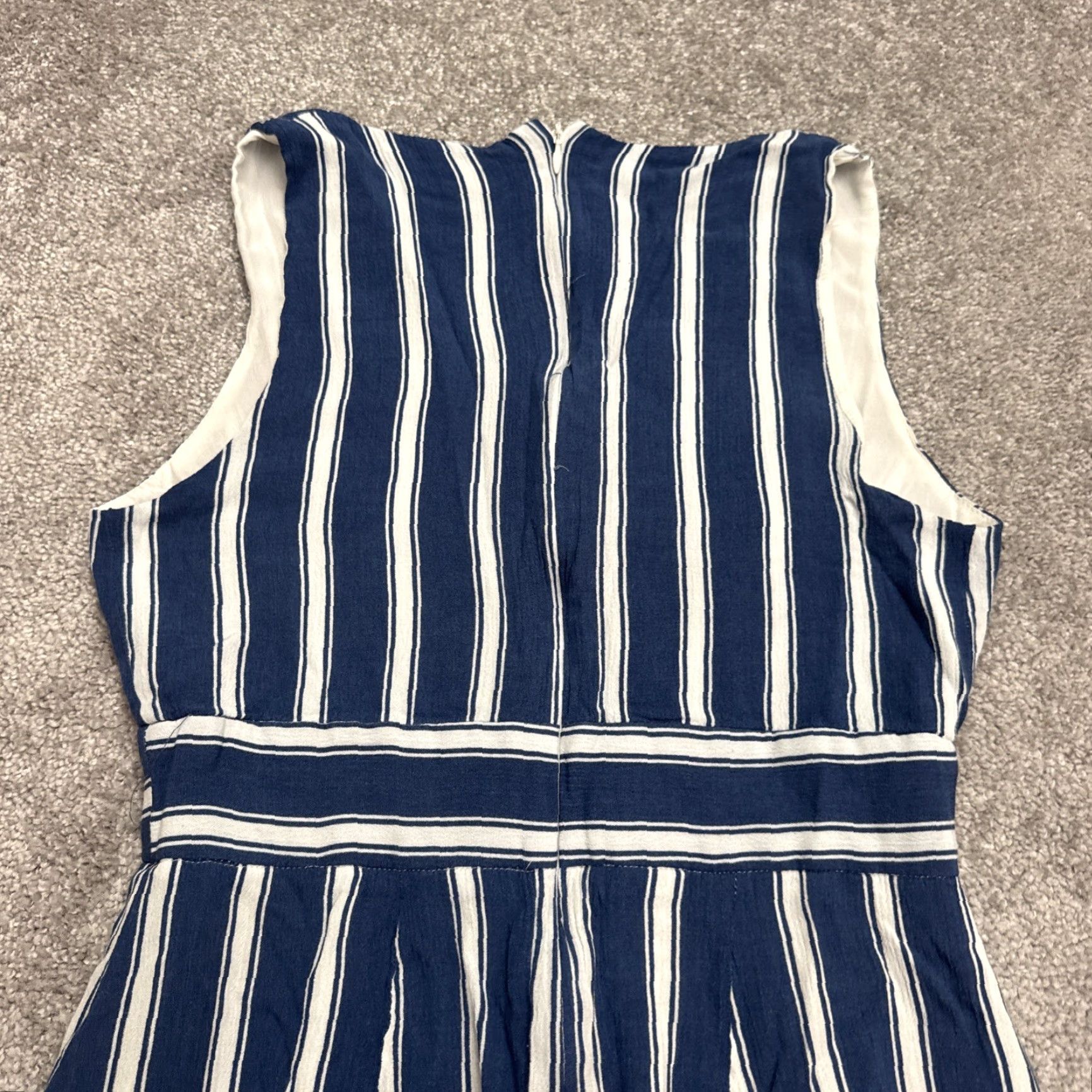 Lulus VINTAGE Lulus Women's A-Line Midi Dress Casual Sleeveless Striped Blue White Summer Small Size S / US 4 / IT 40 - 5 Thumbnail