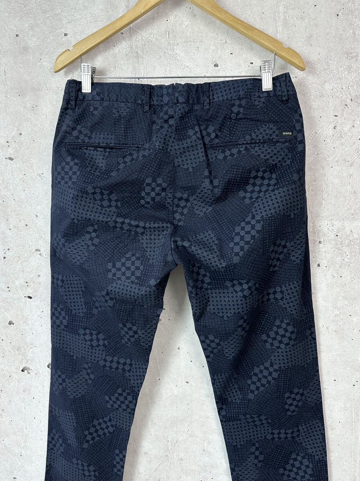Scotch & Soda Scotch & Soda Printed Cotton Navy Straight Men’s Pants Size US 32 / EU 48 - 7 Thumbnail