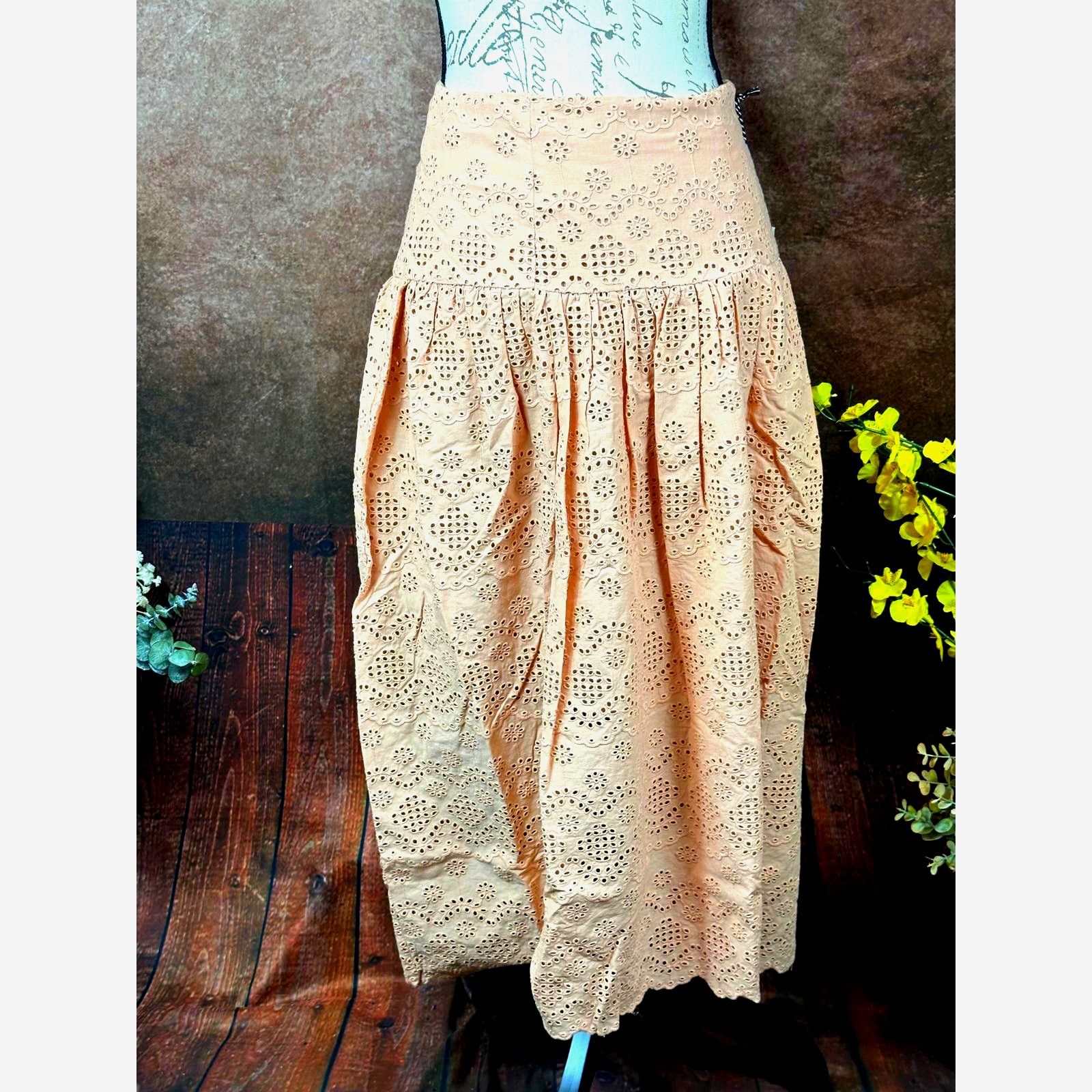 Other St Roche Winona Organic Cotton Peasant Skirt Midi Tan 4 Size 27" / US 4 / IT 40 - 8 Thumbnail