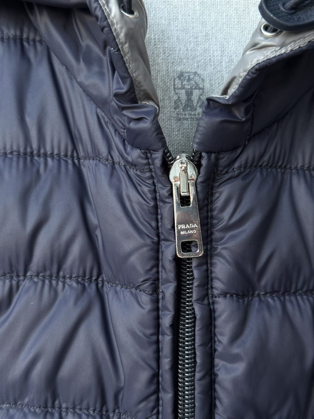 Prada Prada Nylon Hooded Blue Down Badge Triangle Logo Jacket Size XS / US 0-2 / IT 36-38 - 10 Thumbnail