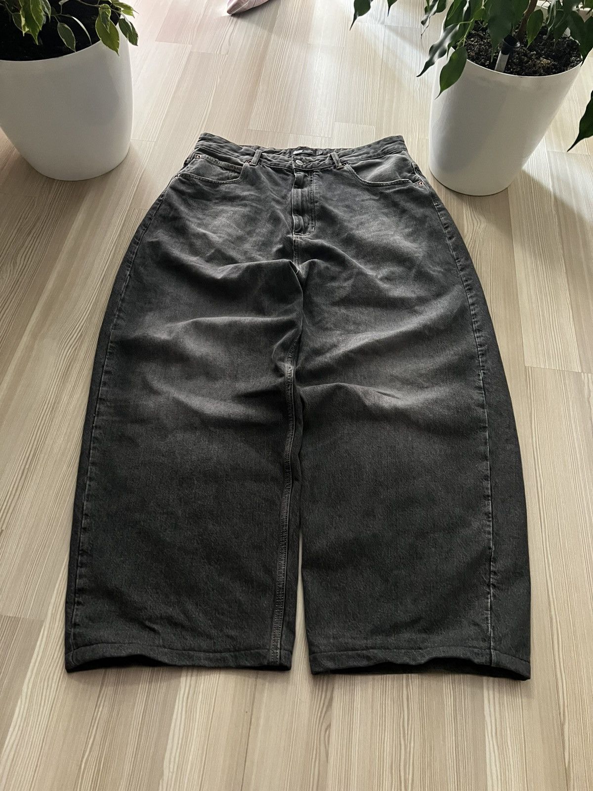 Pre-owned Hysteric Glamour X If Six Was Nine Crazy Super Baggy Y2k Big Boy Jeans Gray In Grey