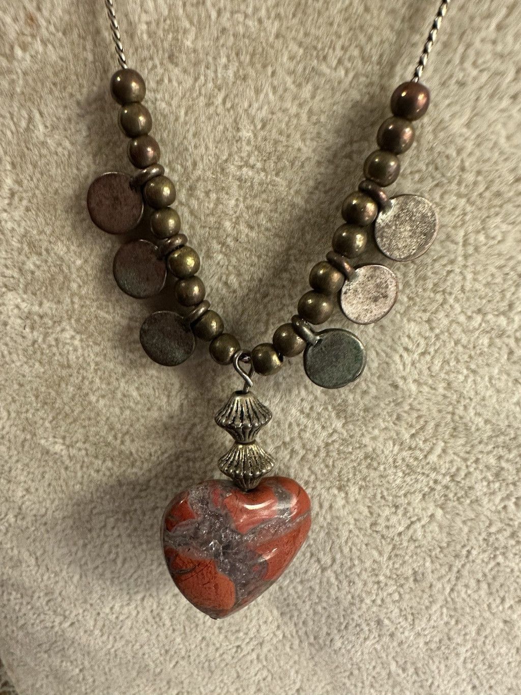 Studio D'Artisan Vintage Set Red Jasper Brecciated Stone Bead Chalcedony Vein Size ONE SIZE - 6 Thumbnail