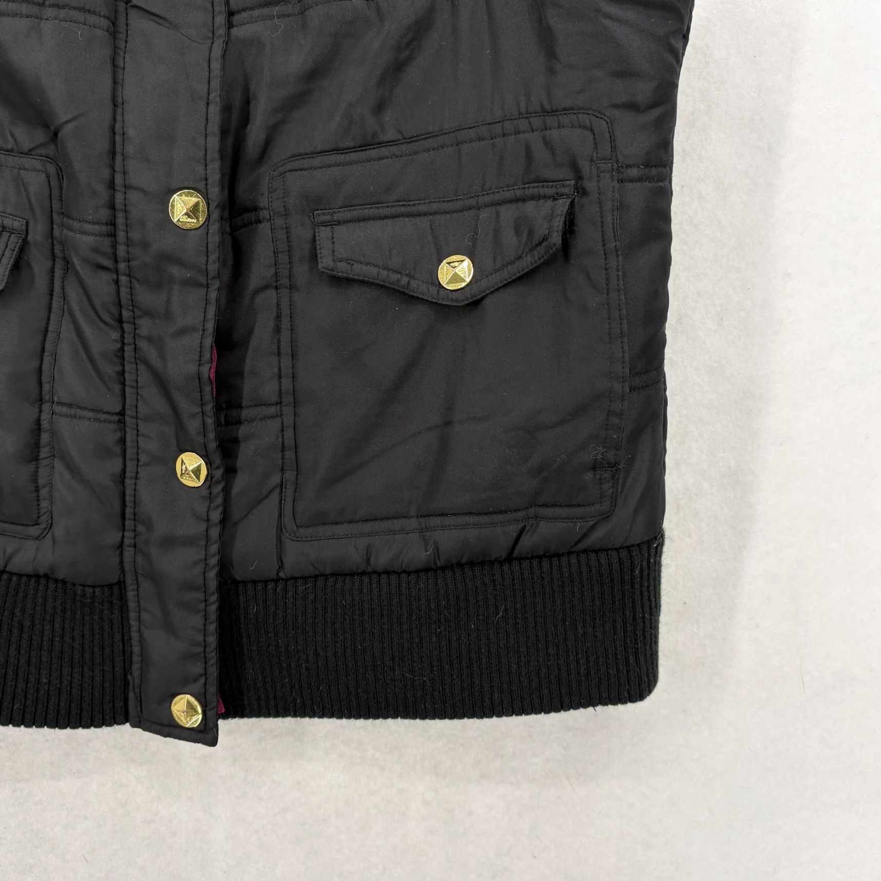 Vintage VINTAGE Apple Bottoms Vest Womens 1X Black Quilted Puffer Hip Hop Y2K Jacket/Coat? Size 40" / US 18 - 3 Thumbnail