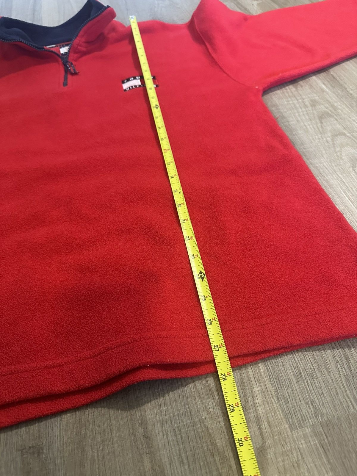 Tommy Hilfiger Vintage Tommy Hilfiger Red Fleece Quarter Zip Size US XL / EU 56 / 4 - 5 Thumbnail