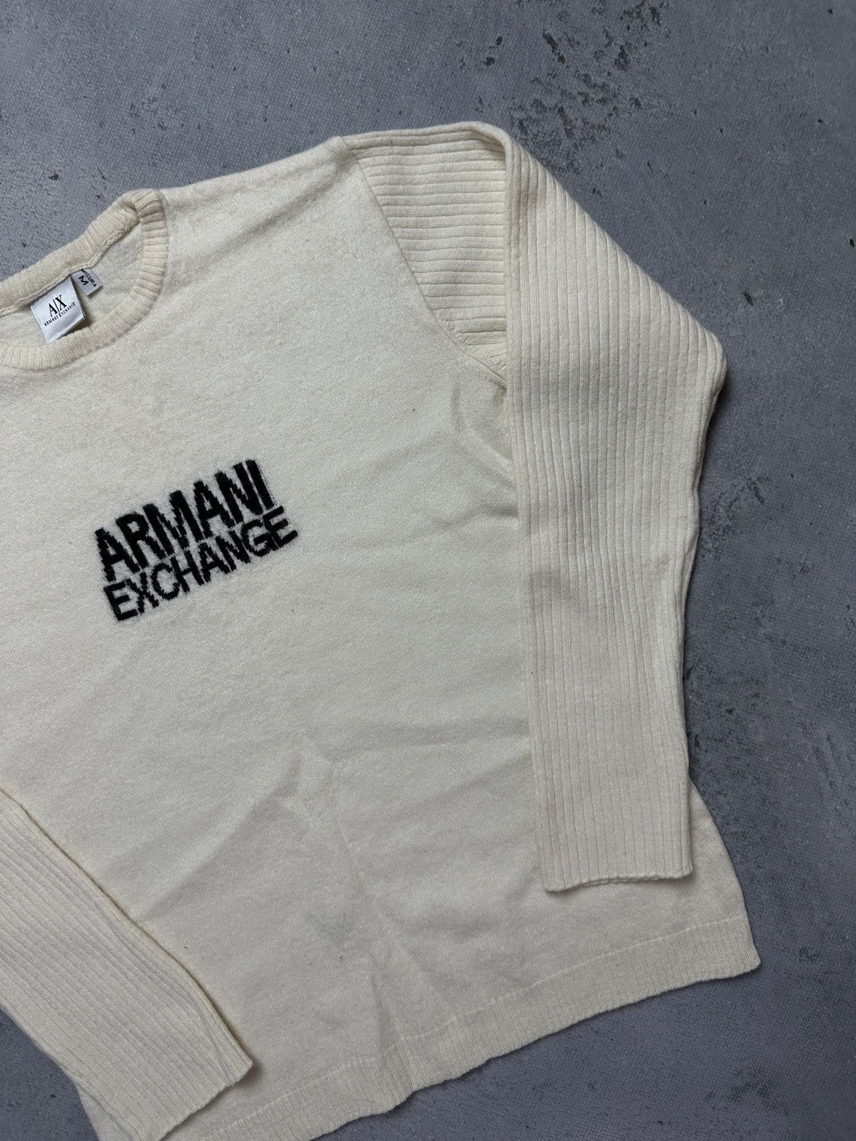 Armani Exchange Armani Exchange Vintage Women Ribbed Wool Italy 90s Sweater Size S / US 4 / IT 40 - 4 Thumbnail