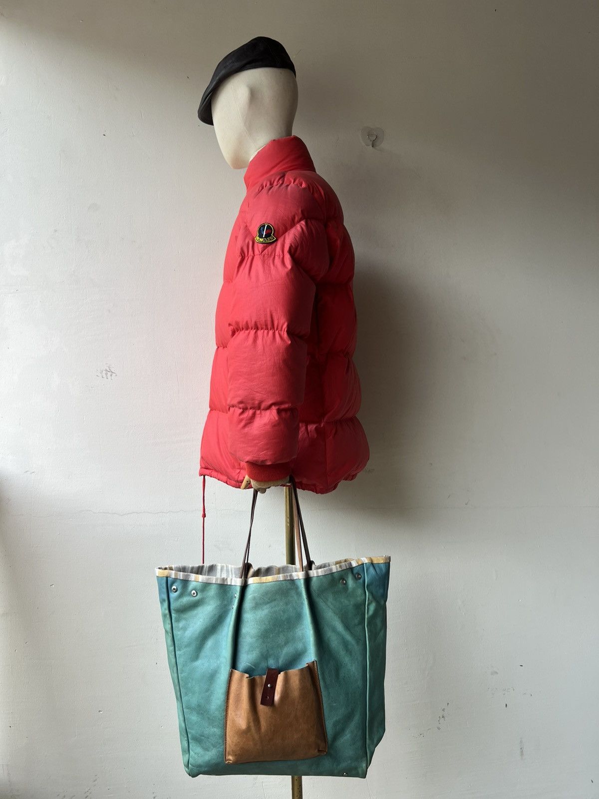 Leather Vintage Icaru Japan Faded Distressed Patina Leather Tote Bag Size ONE SIZE - 4 Thumbnail