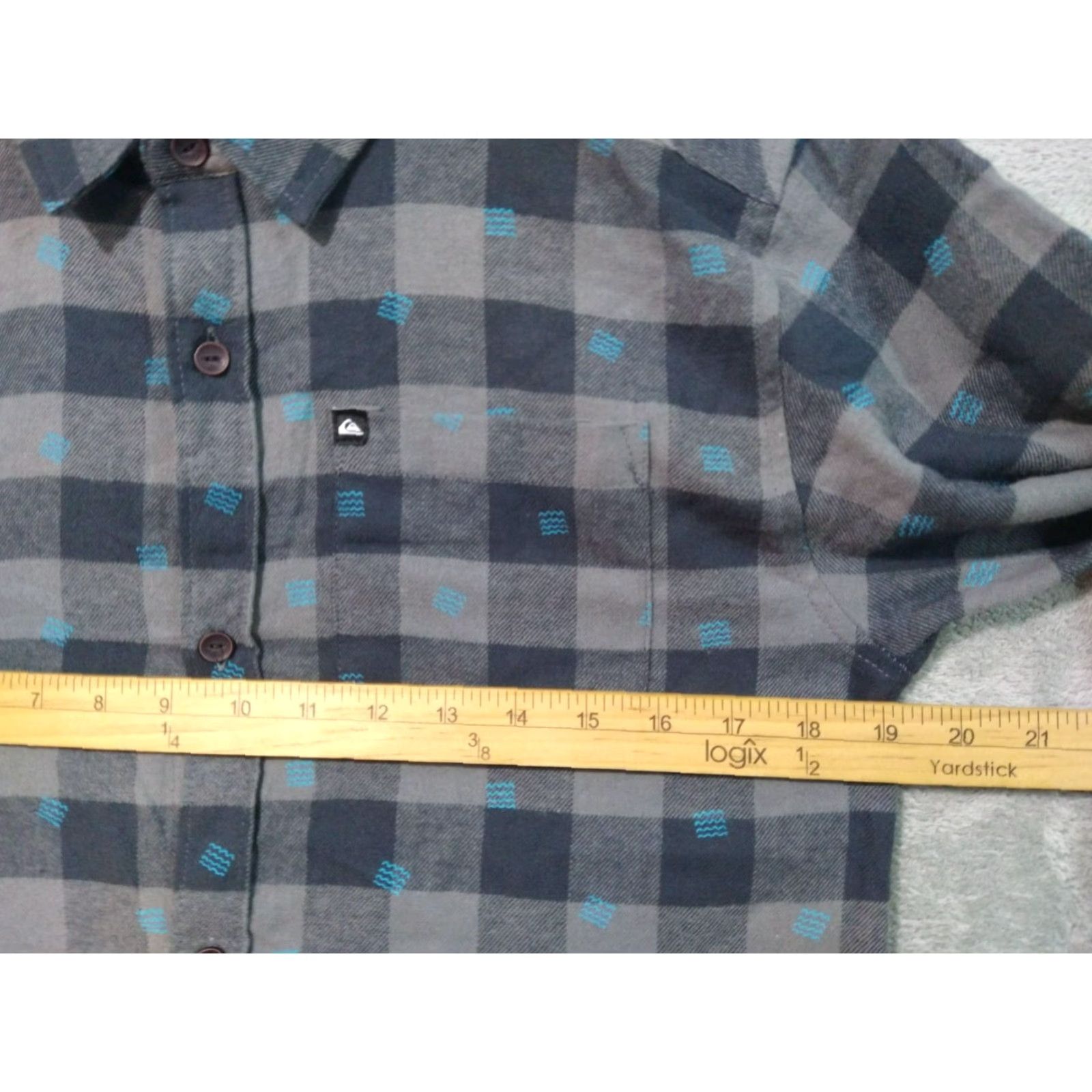 Quiksilver Quiksilver Shirt Mens XL Button-Up Long Sleeve Plaid Flannel Gray Black Cotton Polyester Shirt Size US XL / EU 56 / 4 - 4 Thumbnail