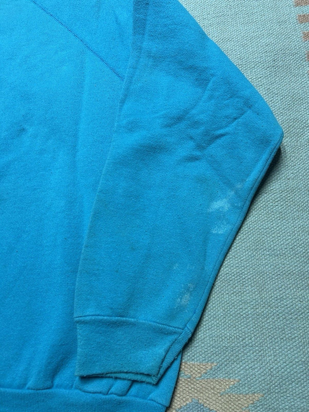 Vintage Vintage 80s crewneck sweatshirt blank teal turquoise blue XL Size US XL / EU 56 / 4 - 7 Thumbnail