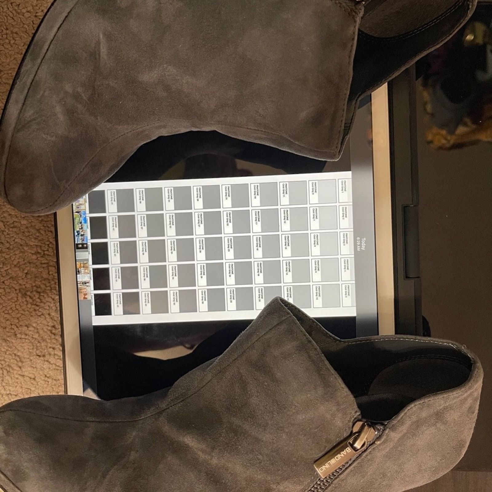 Other BANDILINO Grey Suede Platform Booties w/ zipper Size US 10 / IT 40 - 7 Thumbnail