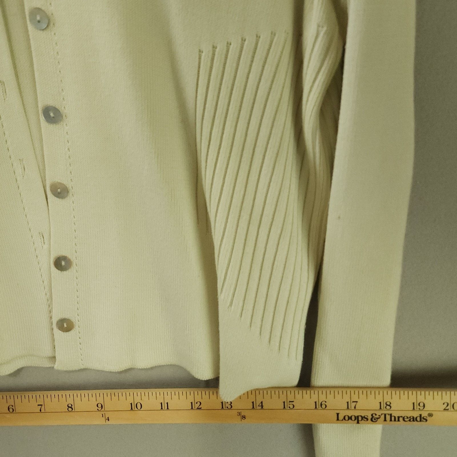Other Peruvian Connection Cardigan Cream XL Button-Up 100% Pima Size XL / US 12-14 / IT 48-50 - 5 Thumbnail