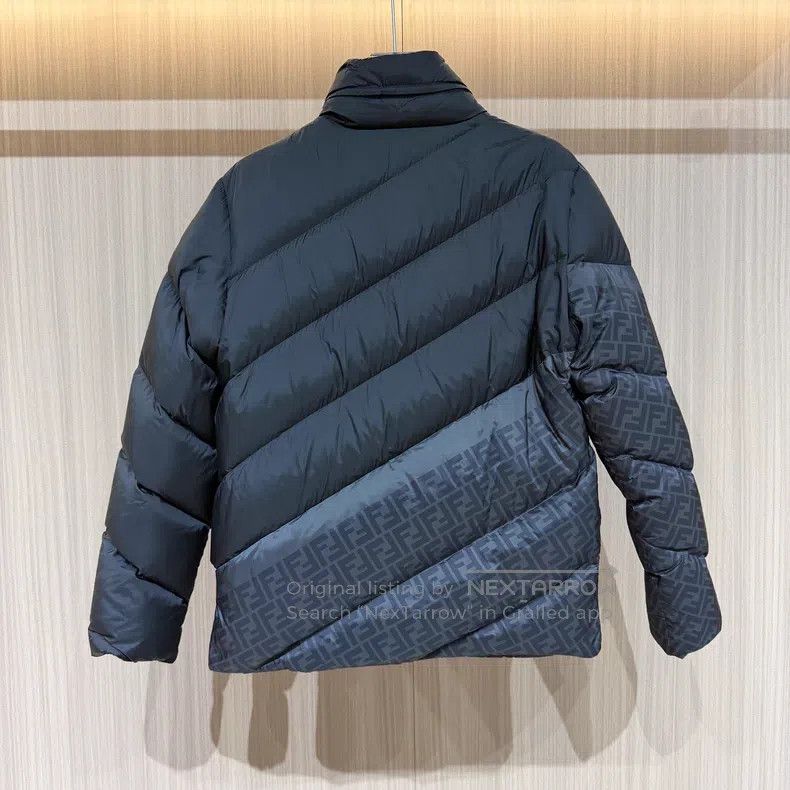 Fendi Fendi Monogrammed High-Neck Color Blocked Zip-Up Puffer Ja Size US M / EU 48-50 / 2 - 2 Thumbnail