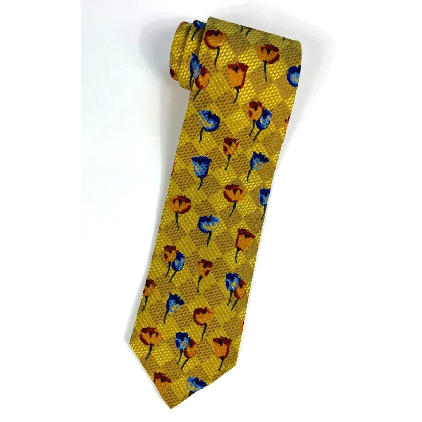 Ermenegildo Zegna VINTAGE Mens Ermenegildo Zegna Luxury Silk Tie Floral Tulips Made in Italy Size ONE SIZE - 2 Thumbnail