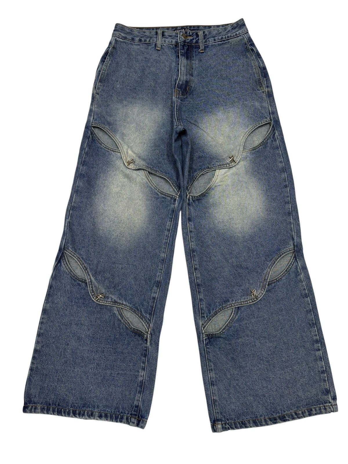Acne Studios Artisanal Panel Cut Out Wide Leg Baggy Flare Jean Fever2222 Size US 29 - 7 Thumbnail