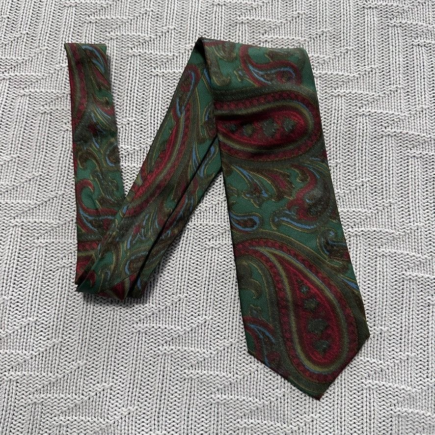 Vintage Vintage Young Robbins green paisley silk tie Size ONE SIZE - 1 Thumbnail