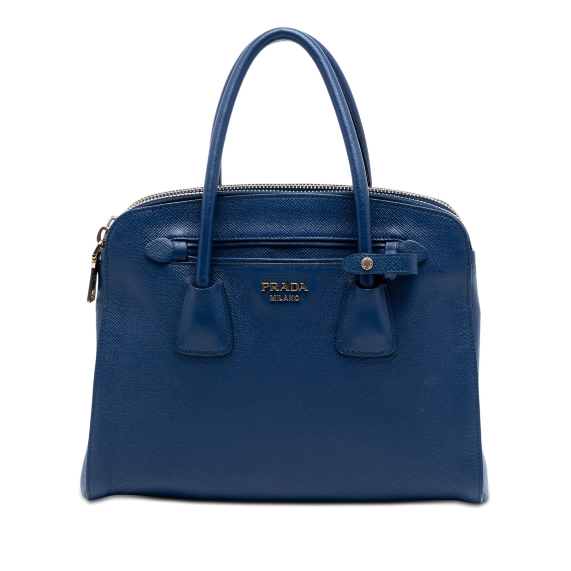 Prada Saffiano Cuir Double Zip Top Handle Bag Size ONE SIZE - 1 Thumbnail