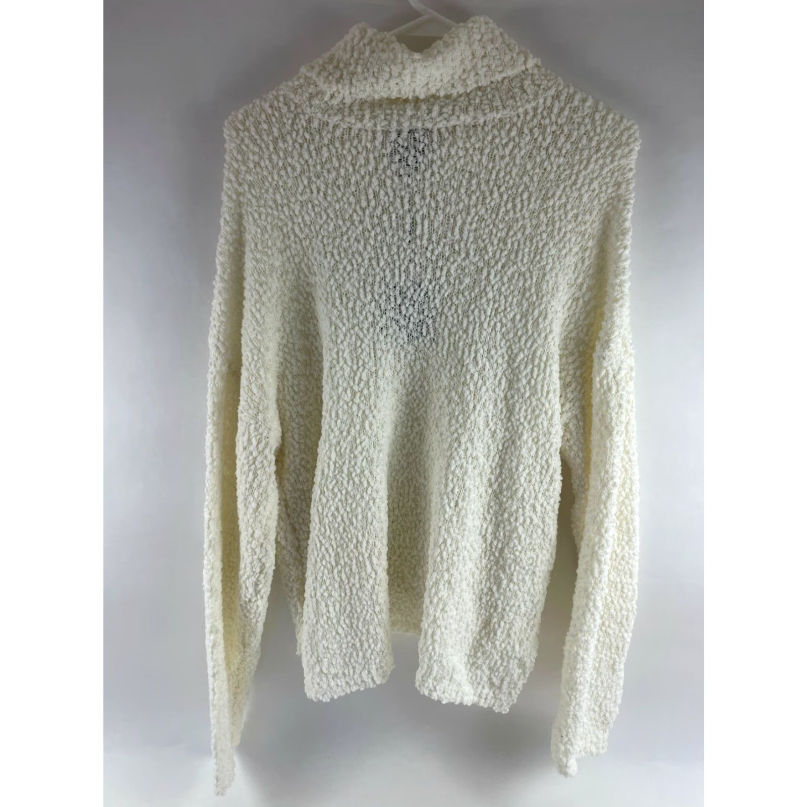 Vintage Bobeau Sweater Women's XL Cream Fuzzy Loose Knit Cowl Neck Pullover NWT Size XL / US 12-14 / IT 48-50 - 2 Thumbnail