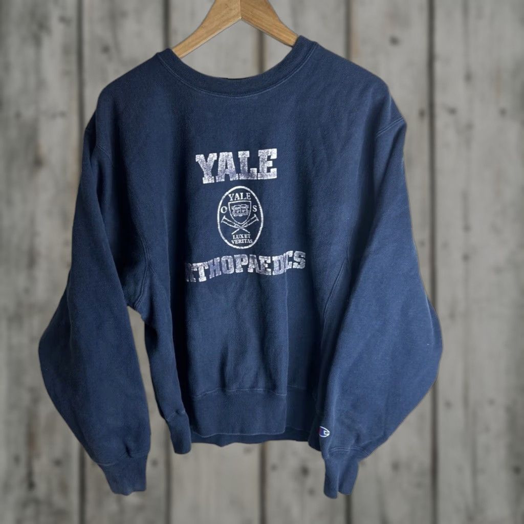 Champion VINTAGE Champion Yale University Blue Sweatshirt Mens 